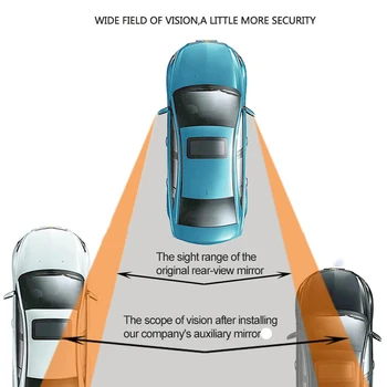 Brez okvirjev Avto Pomožne Blind Spot Ogledalo 360 Stopnja širokokotni Konveksna Parkiranje Auto Rearview Nastavljivo Ogledalo pribor 2020