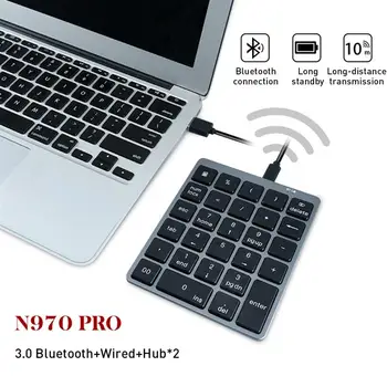 Brezžična tehnologija Bluetooth Številčna Tipkovnica Dual Načini N970 28 Tipke z ZVEZDIŠČEM USB Mini Število Tipkovnico za Prenosni Namizni