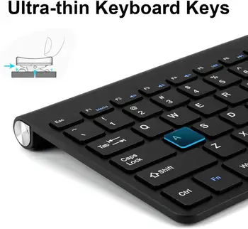 Brezžična Tipkovnica za Računalnik, Tipkovnica Brezžična Mini USB za PC, Laptop Ergonomska Keycaps Neslišno tipkovnico Tiho Klaviature