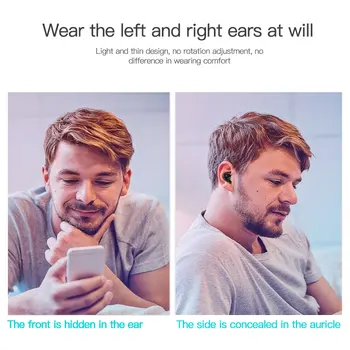 Brezžične Slušalke za V Uho Nevidno Čepkov Prostoročne Stereo Slušalke z Mikrofonom za iPhone Huawei Mate 30 Mini Bluetooth Slušalke