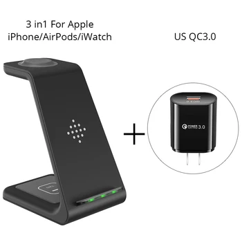 Brezžični Polnilnik Hitro Magsafe QI 3 v 1 Dock Podporo Postaja Nosilec Za Apple ura 5 4 3 2 iPhone 11 Pro Xs Max Samsung S20