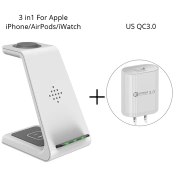 Brezžični Polnilnik Hitro Magsafe QI 3 v 1 Dock Podporo Postaja Nosilec Za Apple ura 5 4 3 2 iPhone 11 Pro Xs Max Samsung S20