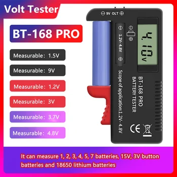BT-168 PRO AA/AAA/C/D/9/1.5 V baterije Univerzalni Gumb Celice, Baterije, Barve Kodirani Meter Kažejo Volt Tester za Preverjanje BT168 Moč