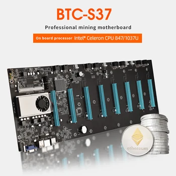 BTC-S37 Rudar PROCESORJA, matične plošče, Set 8 Video Sim Reže DDR3 Matično ploščo z USB 2.0 IN SATA 3.0 Vrata Dele Računalnika