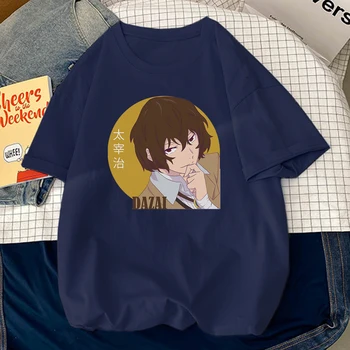 Bungo Potepuške Pse majica s kratkimi rokavi Ženske Harajuku Anime T Shirt Osamu Dazai Nakajima Atsushi Kratek Rokav Bela Grafični T Srajce Poletje