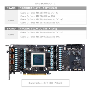 Bykski GPU Aktivno Backplate Blok Za Pisane RTX3080/3090 Ultra,Napredno OC,PCB Hrbtna Pomnilnik(VRAM) VGA Hladilnik N-IG3090UL-TC