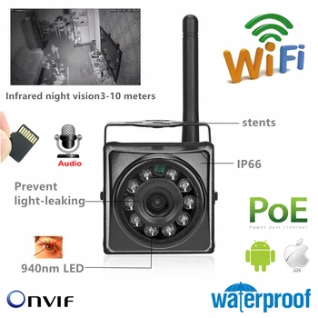 CAMHI 4K 8MP Zunanja IP66 Avdio TF Kartice POE Brezžična Mini IP WIFI 1080P Kamera 5MP H. H. 264 265 Night Vision Webcam Varnost