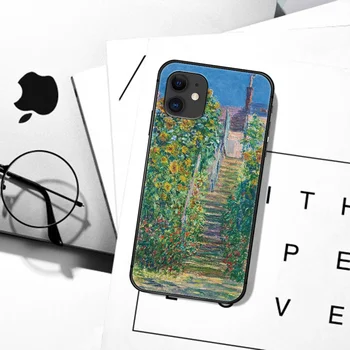 Claude Monet Oljno sliko Sončnic Primeru Telefon Za iPhone 5 5S SE 2020 6 6S 7 Plus 8 11 12 Mini X XS XR Pro Max black Etui