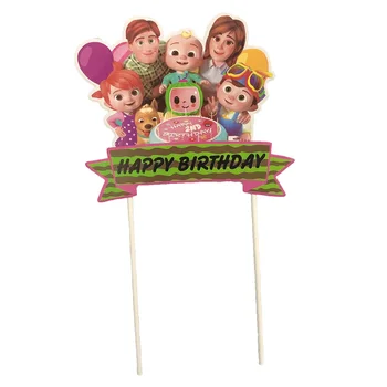 Cocomelon Temo Happy Birthday Party Okraski, Papirnate Skodelice Plošče Napkin Slamic Balon Otroci Igrače Baby Tuš Dobave