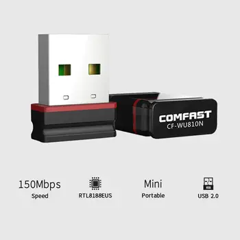 Comfast RTL8188EUS Mini USB 2.0, Wi-fi adapter, 2.4 G Wifi dongle 150Mbps 802.11 b/g/n, Wi fi Sprejemnik Omrežna Kartica Antena