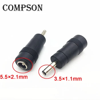 COMPSON 1pcs/veliko 5.5 x 2.1 mm ženski 3,5 x 1.1 mm moški DC Priključek za izmenični Tok 5.5 x 2.1 3.5 