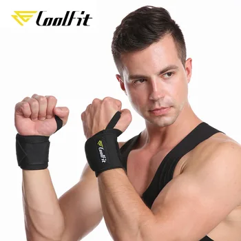 CoolFit 1 Par Telovadnici Fitnes Uteži Bracers Powerlifting Manšeta Podpira Elastično Zapestje Obloge, Povoji Naramnicami za Šport