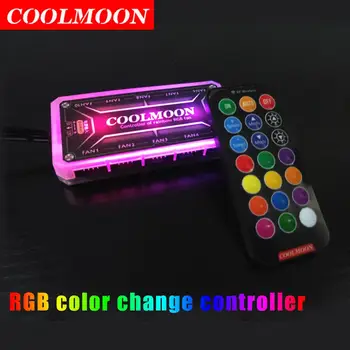 COOLMOON RGB Daljinski upravljalnik DC12V 5A LED Barva Inteligentni Krmilnik Daljinski upravljalnik (Ni vključno z baterijo)