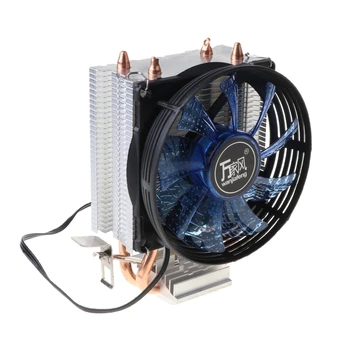 CPU Cooler Master 2 Čistega Bakra Toplote-cevi Ventilatorja z Modro Svetlobo Zamrznitev Stolp Hladilni Sistem z PWM Ventilatorji
