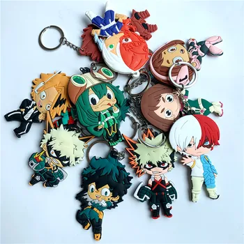 Cute Anime OCHACO URARAKA Asui Tsuyu Key Ring silikagel Ključnih Verige Ključni Pribor Nakit Cosplay Itabag Keychain Darilo