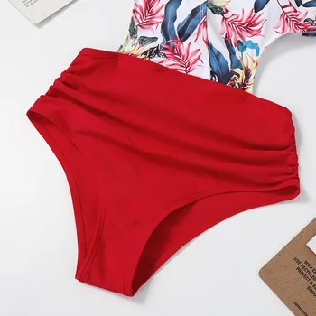 Cvjetnim Tiskanja Enodelne Ženske Kopalke, Push-Up Povodcem Seksi Obleka, Kopalne Obleke Visoko Pasu Backless Bikini 2021 Monokini