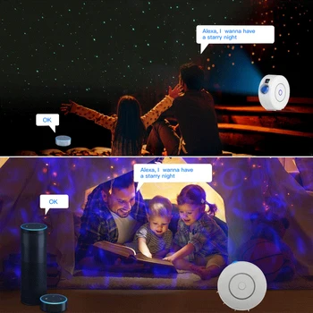 Daljinsko Star Galaxy Laserski Projektor Tuya Smart Življenje App Zvezdnato Nebo Razsvetljavo Učinek Otroci Soba Stranka Noč, Praznik Luči