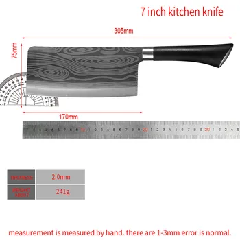 Damask Žile Kuhinjski Noži 3CR14 iz Nerjavečega Jekla Kuhar Nož Kitajski Cleaver Nož Kabelski Nož Kuhanje Pribor Orodja