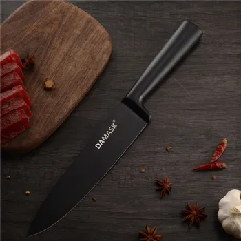 DAMASTA Japonska Kuhinjski Noži 3Cr13 iz Nerjavnega Jekla Kuhinjski Nož Set Črna Prevleka Nož Sharp&Trajne Najboljši Kuhar Kuhanje Orodja