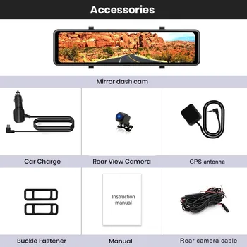 Dash Cam 4K Ultra HD 2160P Sony IMX415 Pogon Video Snemalnik Rearview Mirror Dvojno Objektiv Dashcam Spredaj in Zadaj Avto DVR Dash Fotoaparat