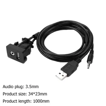 Dash Vrata USB Plošča 3,5 mm, 1/8 AUX USB Kabel Podaljšek za Toyota Camry Corolla Zagotavlja Visoko hitrost Prenosa Podatkov