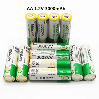 Daweikala AA 3000 1,2 V Quanlity Polnilne Baterije AA 3000mAh NI-MH 1,2 V Polnilna 2A Baterije 3000+Brezplačna dostava