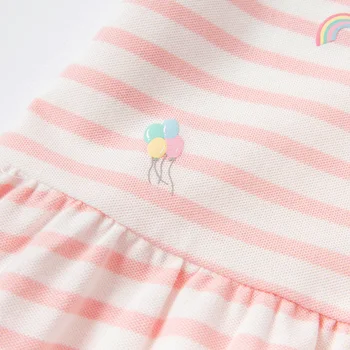 DBZ17781 dave bella poletje baby dekle srčkan risanka prugasta tiskanja obleko otroci in modnih stranka obleko otroci dojenčka lolita obleko
