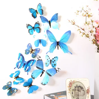 Debelo 3D Gradient Butterfly otroška Soba Stenske Nalepke Krilo Zložljive Nalepko Notranjo Prenovo Prostem Dekor