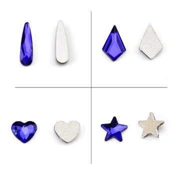 Debelo Modro Nail Art Nosorogovo Nastavite Multi Obliko Kristalov Flatback Stekla Diamant, Safir Fancy Nohtov Dekoracijo 10920Pcs