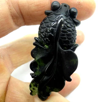 Debelo Naravnega kamna Kitajski kamen ročno izklesan kip ribe amulet obesek za diy Nakit, izdelava ogrlica Dodatki