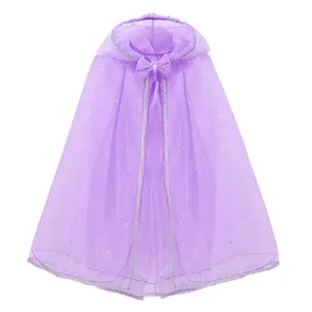 Dekle Bleščica Hooded Plašč Princesa Opremo Elsa Belle Čarobno Lase Cape Otroci Halloween Plašč Dekleta Obleke Poletje Obleko Gor