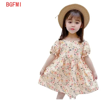 Dekleta Cvetlični Obleke 2021 Bombaž Moda Sladko Otroci Cvetja Kostume Otroci brez Rokavov Malčka, Otroška Oblačila, Princesa obleko