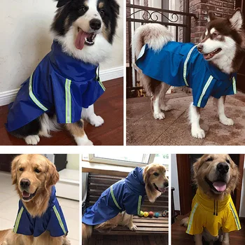 Dežni Plašč za psa Reflektivni Kuža, Dež Plašč s Kapuco Reflektivni Nepremočljiva Oblačila za Pse, Mehko Dihanje Hišnih Mačk Majhen Pes Rainwear