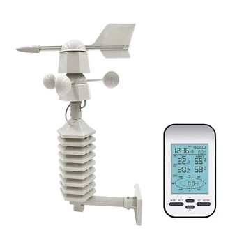 Digitalne Brezžične Vremenske Postaje z Dual-Mount Veter, Senzor za 433MHz Thermohygrometer Temperatura, Vlažnost, Smer Vetra Hitrost