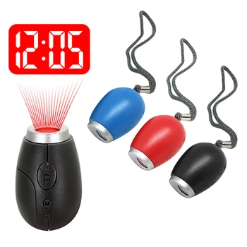 Digitalni Projekcijski Ura Mini Alarm Ura LED Keychain Design Watch Noč Light Magic Projektor Ura Z gumbno baterijo