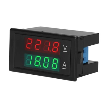 Digitalni Voltmeter Ampermeter Napetosti Tok Tester Merilnik Volt Amperage Tester Meter Amp Detektor Rdeča Zelena Dual Display Multimeter