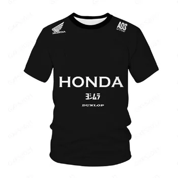 Dirke Voznik Mora Imeti Kratek Rokav Poletne Moške Honda 3D Logo Natisnjeni T-Shirt Motociklistična Dirka po Meri T-Shirt Oversize Novo XXXL