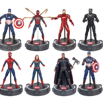 Disney Marvel Spiderman Iron Man Avengers PVC figuric Črno-Leopard Hulk Napis Ameriki Model Igrače Otroci Darila