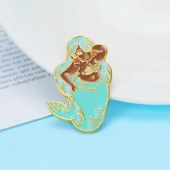 Disney morska deklica Broška značko Pin Risanka Emajl broške Broška Zlitine Kovin, Modni Nakit