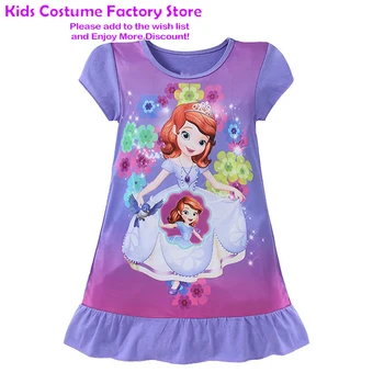 Disney Novo Poletno Obleko Princesa Anna Elsa Morska Deklica Vzorec Dekleta Nightgowns Otroci Stranke Obleke Sleepwear Otroci Dekliška Spavaćica