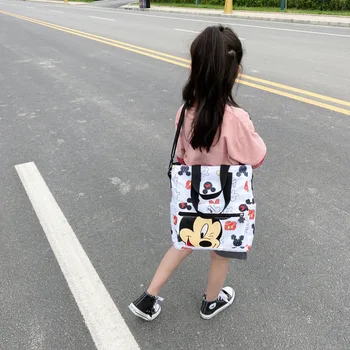 Disney Torbe za Ženske Mickey Mouse Vrečke Dekleta Anime Kawaii Ramenski BagsWomen je Vreča Moda Risanke Crossbody Vrečke Štruce Vrečko