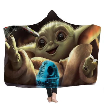 Disney Yoda Baby Hooded Plašč čarobnega Klobuka Odejo Otroško Napping Odejo Risanke Sherpa Otroci Kavč, TV karoserije Zajema