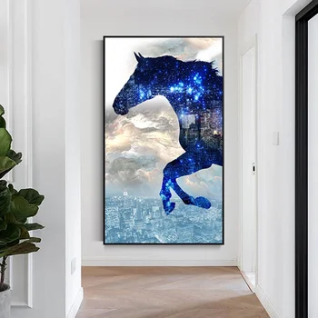Diy 5D Diamond Slike Živali konj Celoten Krog Diamond Vezenje Živali Domov Dekoracijo Okrasnih umetnosti kompleti Počitnice Darilo