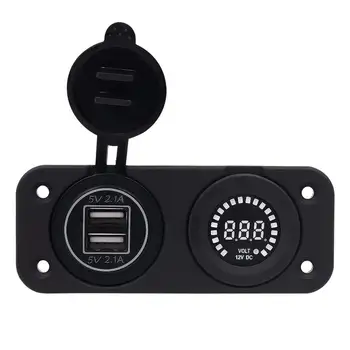 DIY Nepremočljiva Dvojno USB 4.2 Avto Adapter za Polnilnik in Voltmeter LED Plošča 12V za motorno kolo, Avto, Čoln Morskih Carvan