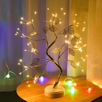 DIY Umetno Dekoracijo Svetlobe Pravljice v Drevo Lučka LED Namizni Bonsaj Drevo Svetloba namizne Svetilke Noč Luč za Dom Poroko Božič