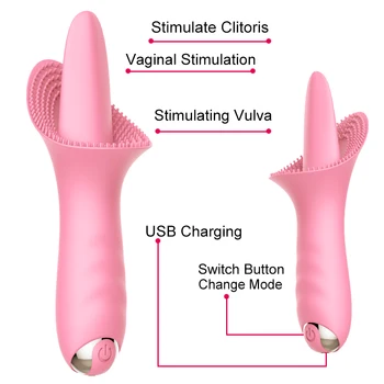 Dolg Jezik Dildo, Vibrator Za Ženske Vagine Zategovanja Klitoris Oralni Stimulator G Spot Vibracijska Masaža Sex Igrače Za Odrasle Shoh