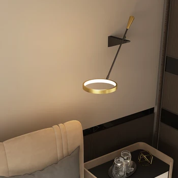 Dolgo roko stenske svetilke dekoracijo oblikovalec post sodobno razsvetljavo Nordijska luksuzni TV ozadju spalnica postelji notranja stenska svetilka