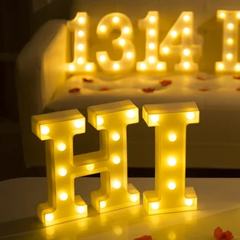 Doma Dekoracijo DIY Pismo Simbol Znaka Srce Plastika LED Luči Desk Dekor Črke Okras za Poroko Valentinovo Darilo