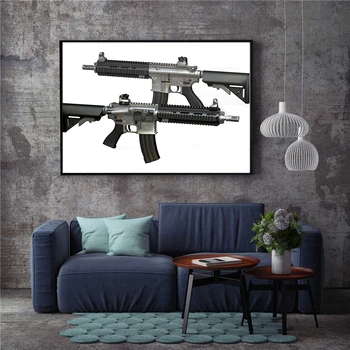 Doma steno retro art deco slikarstvo pištole AK47-M4A1 visoke kakovosti platna slikarstvo plakat sodobne okraski brez okvirjev
