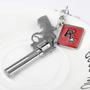 Dongsheng Red Dead Redemption 2 Keychain Rockstar Igra Obesek Kovinski Obroč Ključ Imetnika Moških Avto Ženske Vrečko Ključnih Verige Nakit